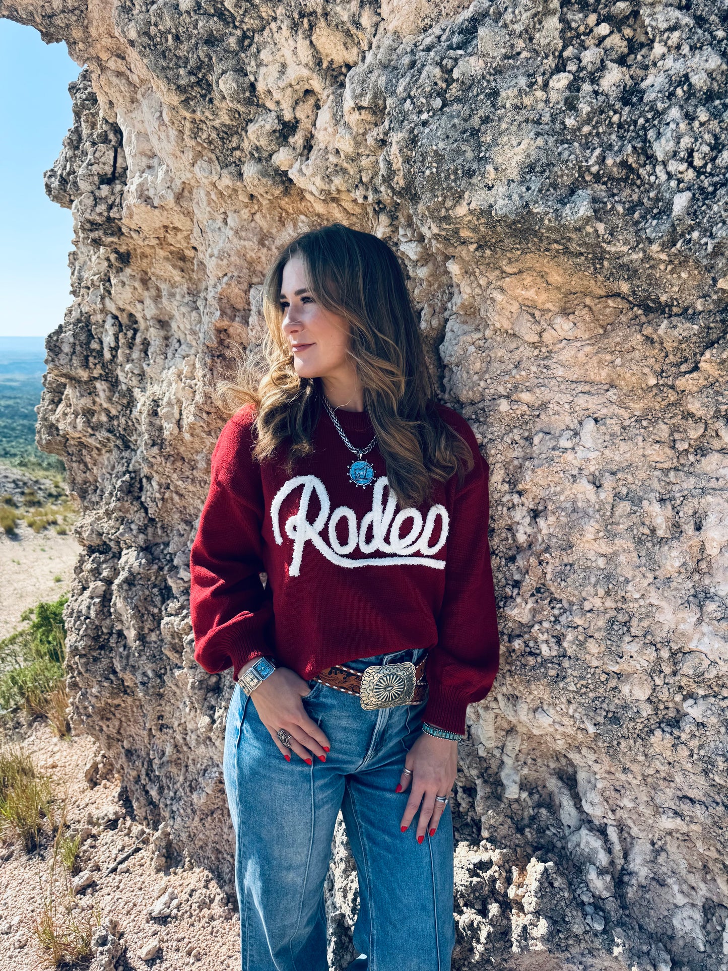 Rodeo Sweater in Burgundy