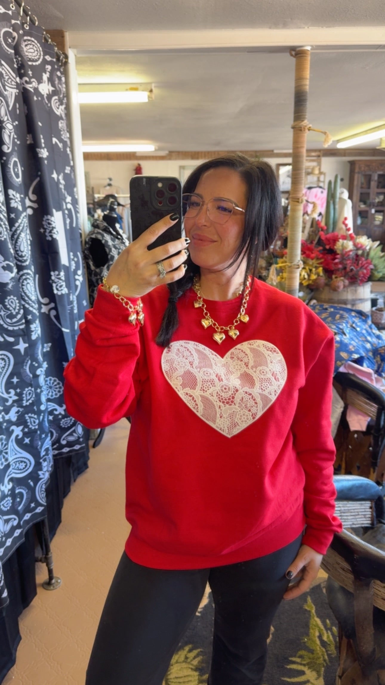 Lace Heart Sweatshirt
