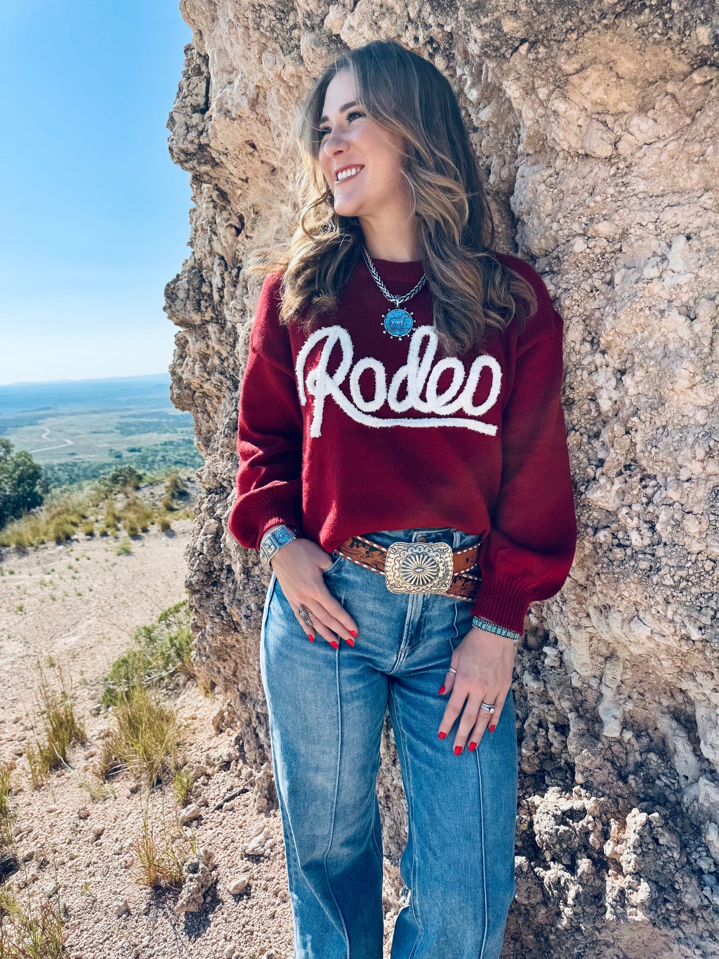 Rodeo Sweater in Burgundy