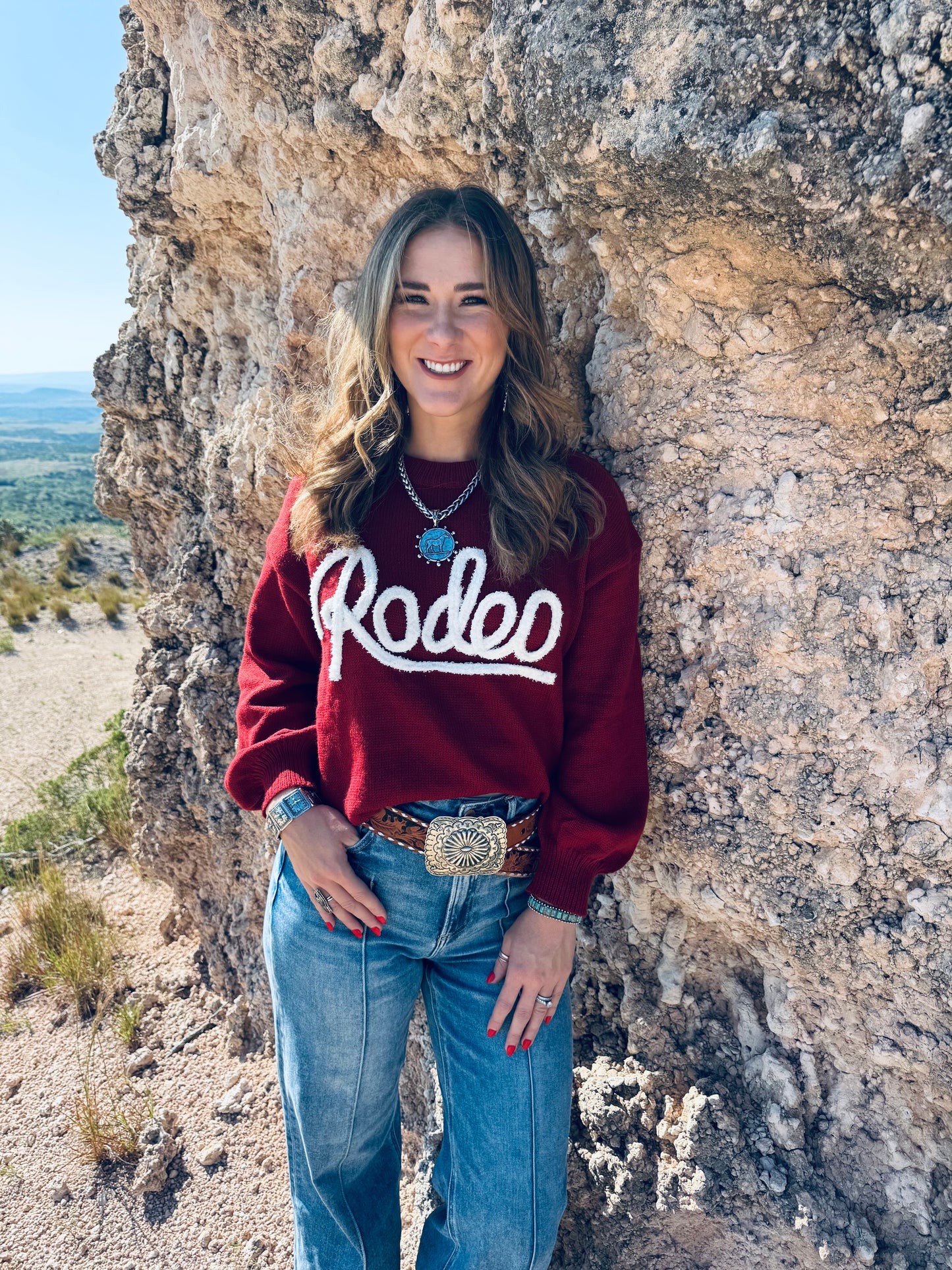 Rodeo Sweater in Burgundy