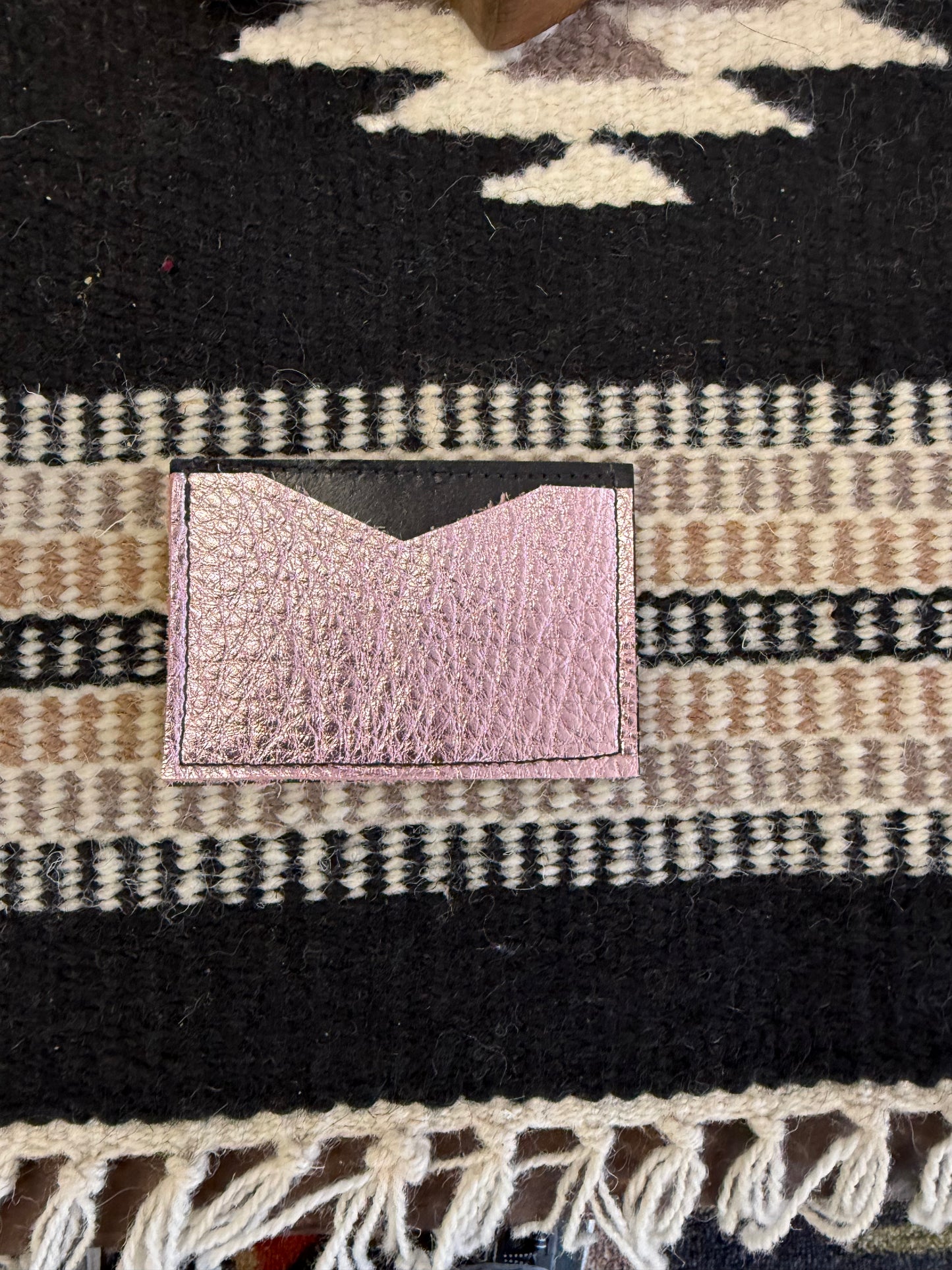 Pink shimmer card holder