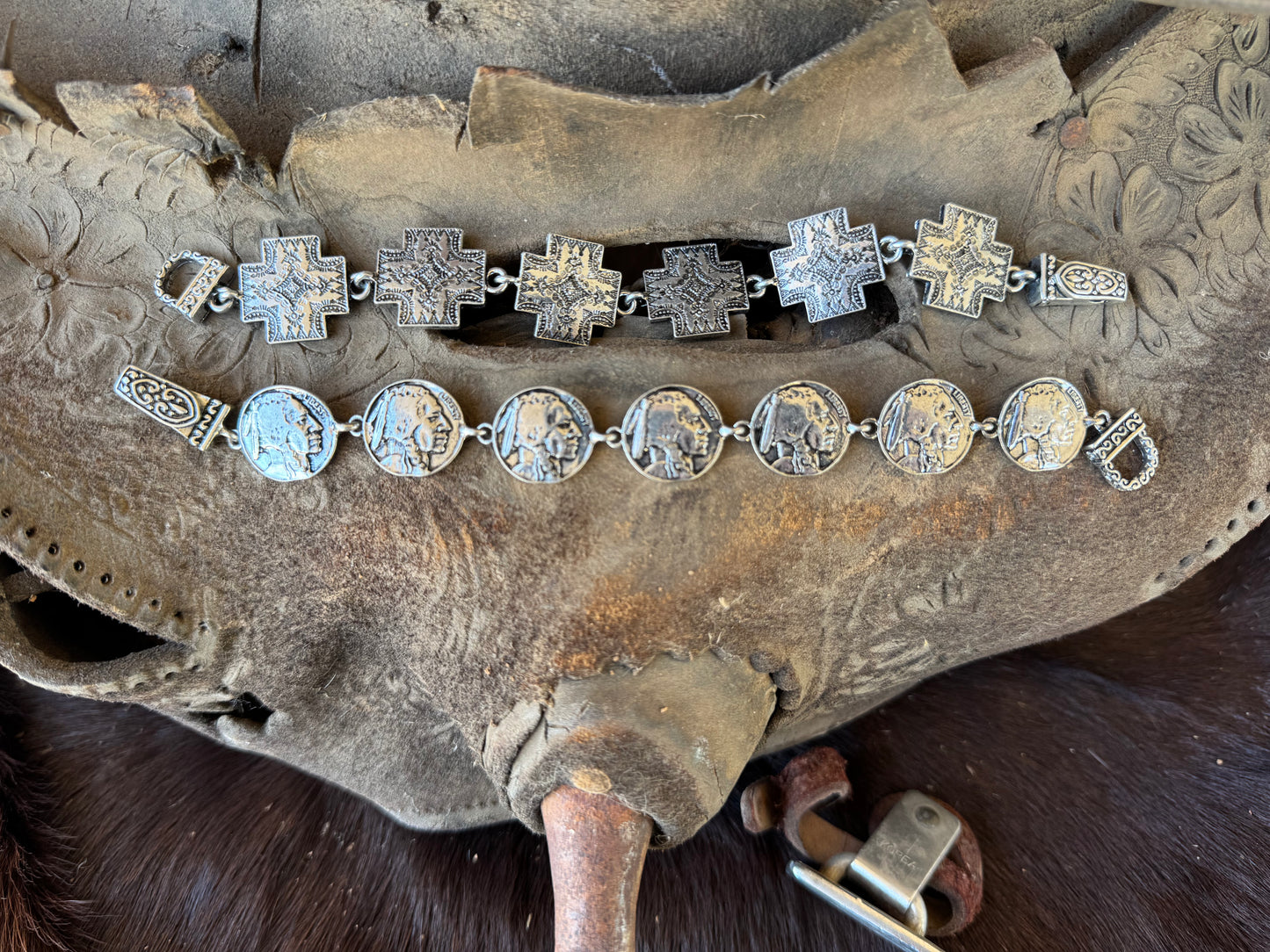 Cross or Indian Head Nickel Bracelets