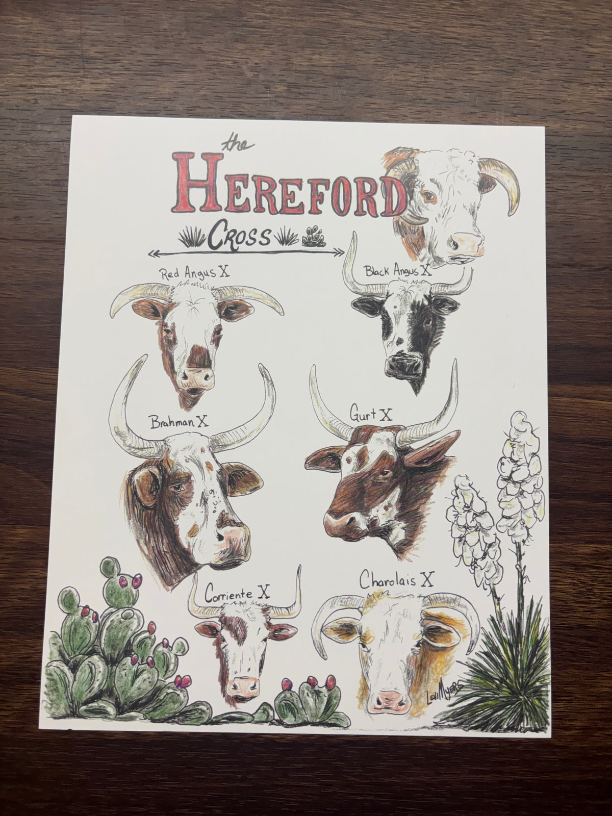 Hereford Cross Print by Levi Myers