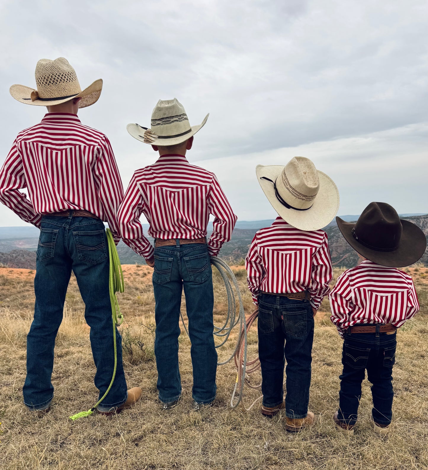 Red Striped Cowkid Pearl Snap