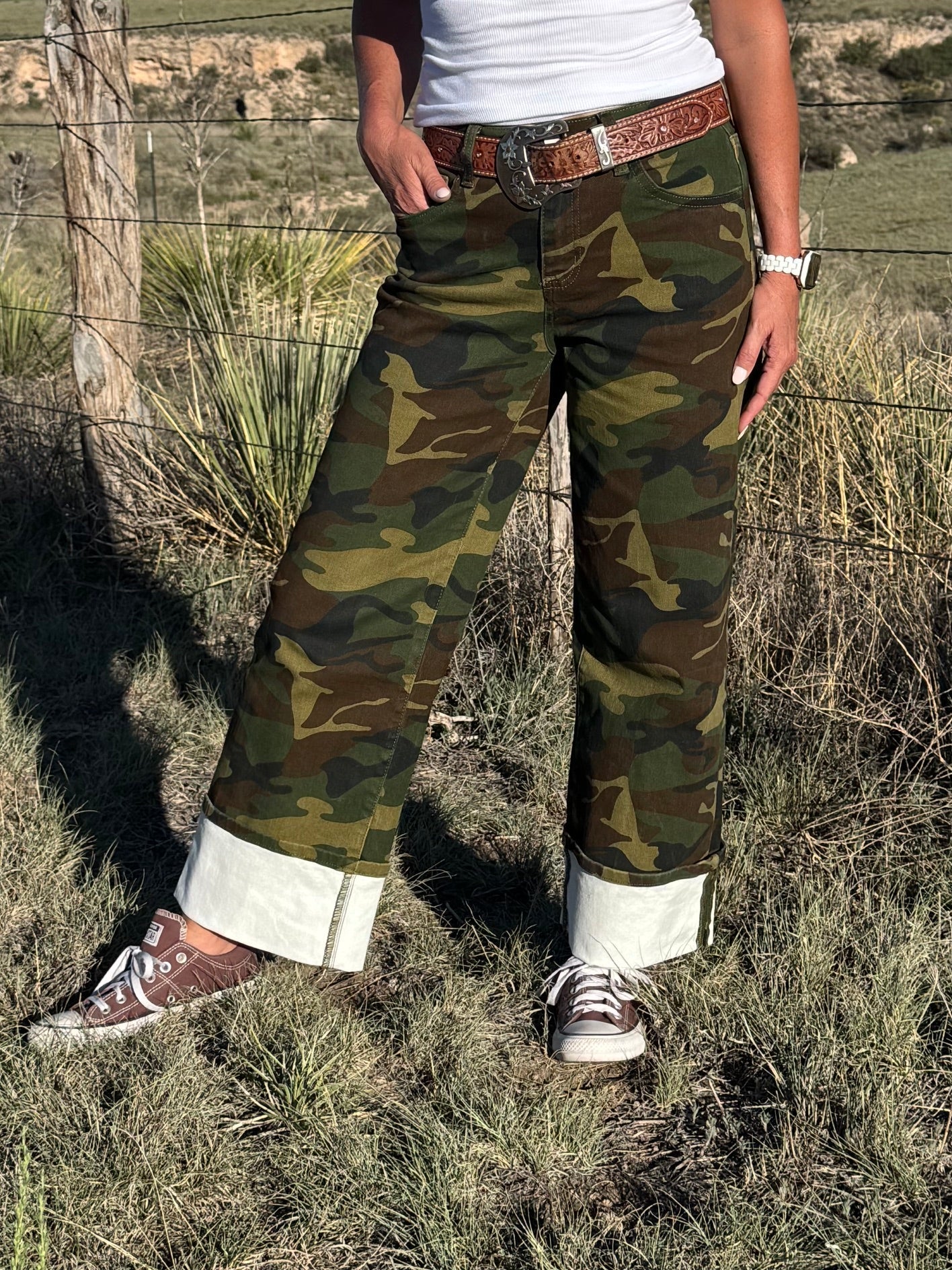 Cuffed Camo Jeans