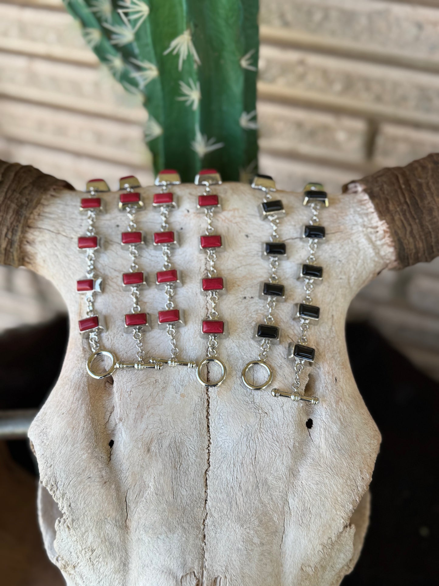 Cowboy Bracelet- Red, Black, Turquoise