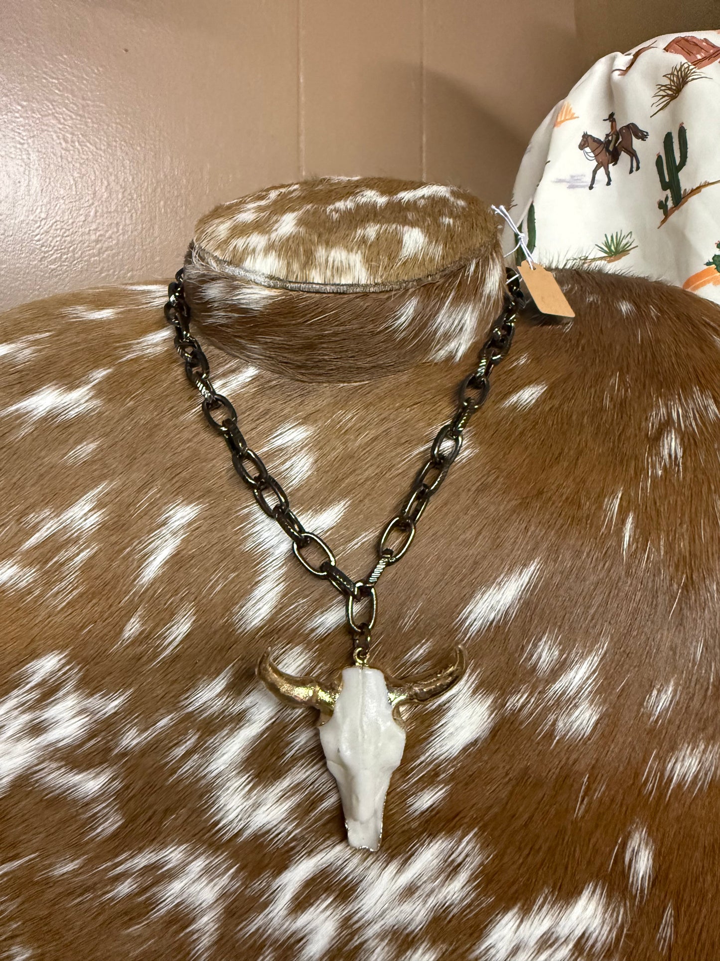 Steer Head Link Necklace