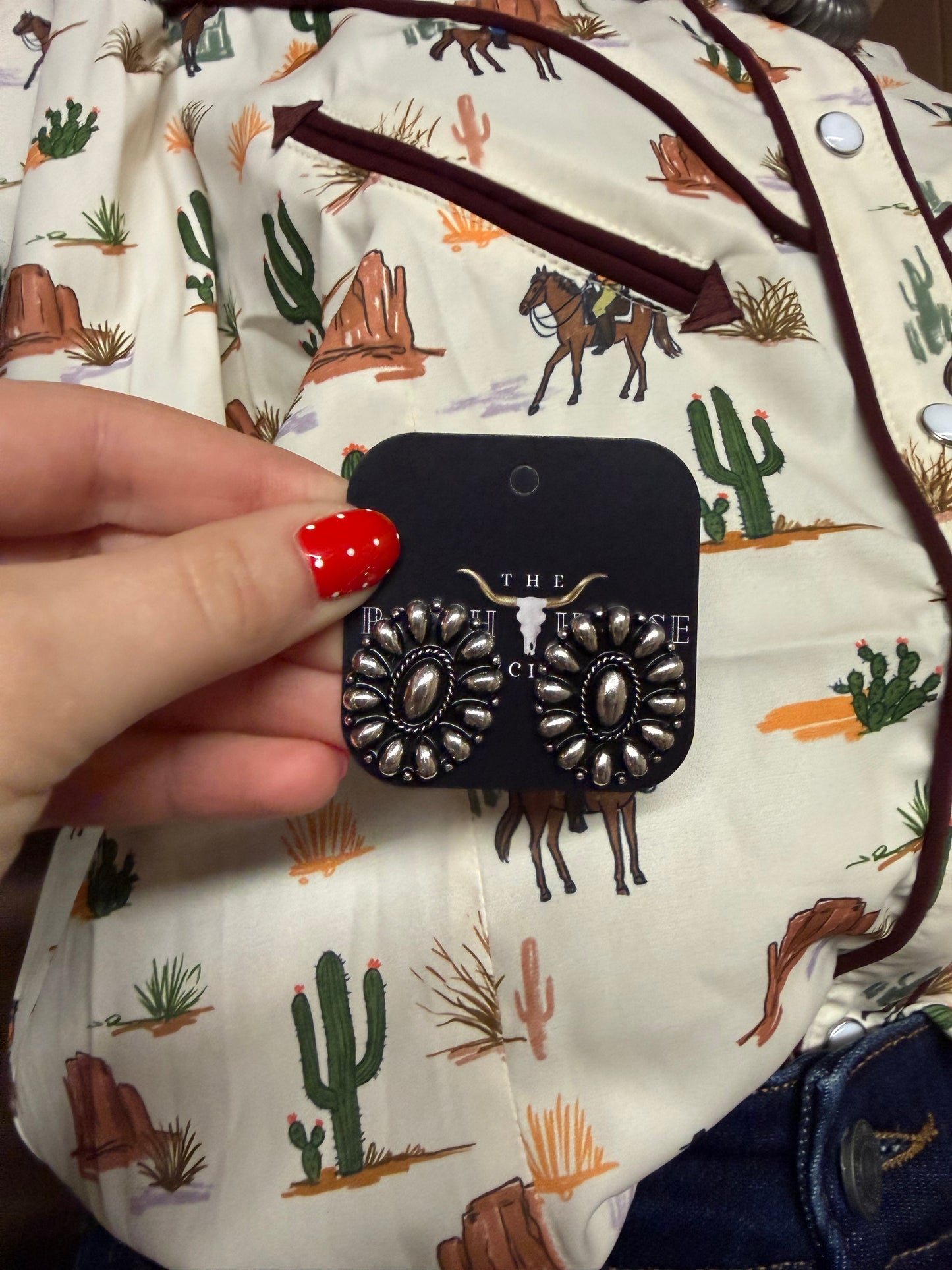 Silver Concho Earrings