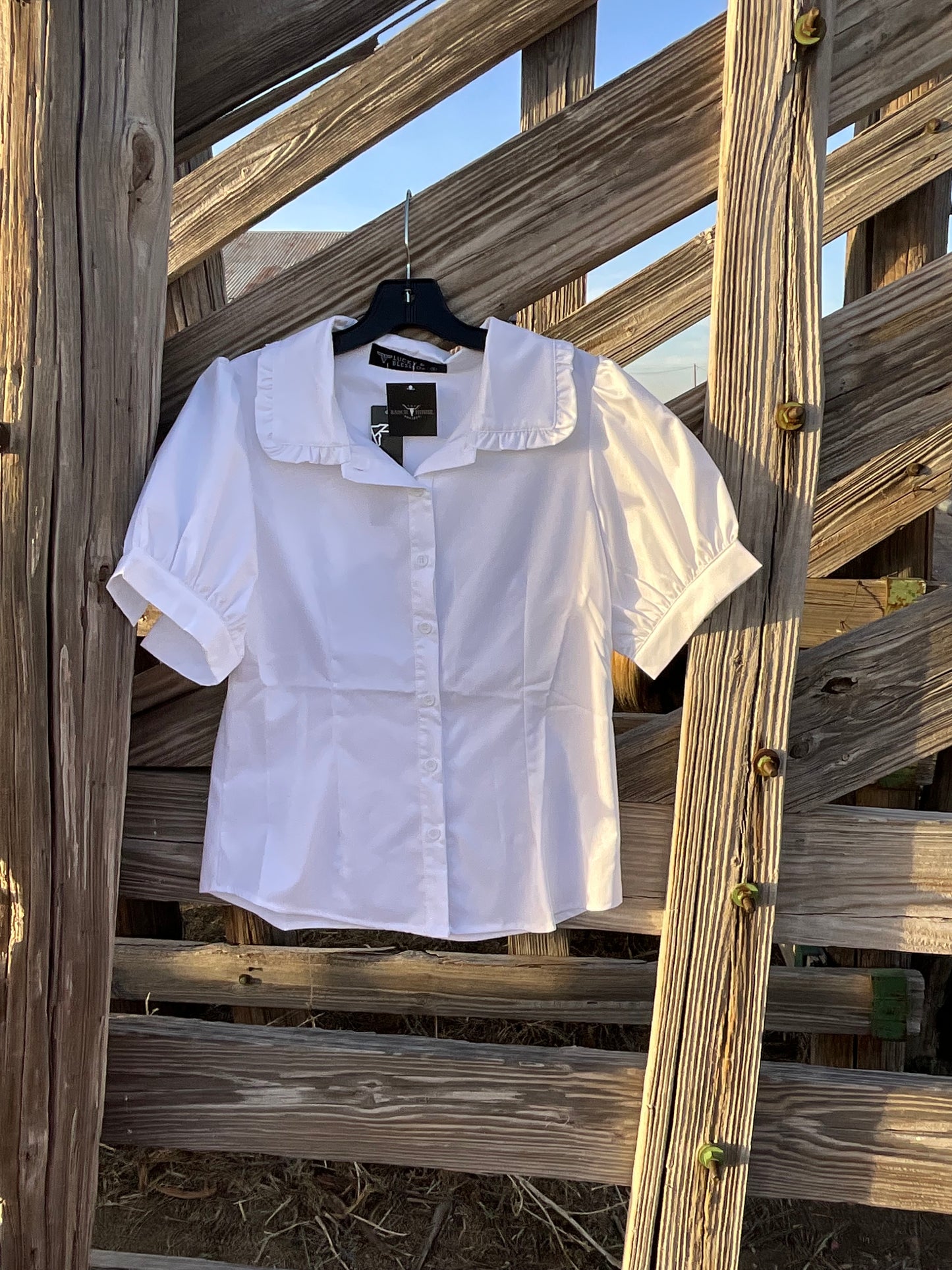 Ruffle Blouse-Red or White