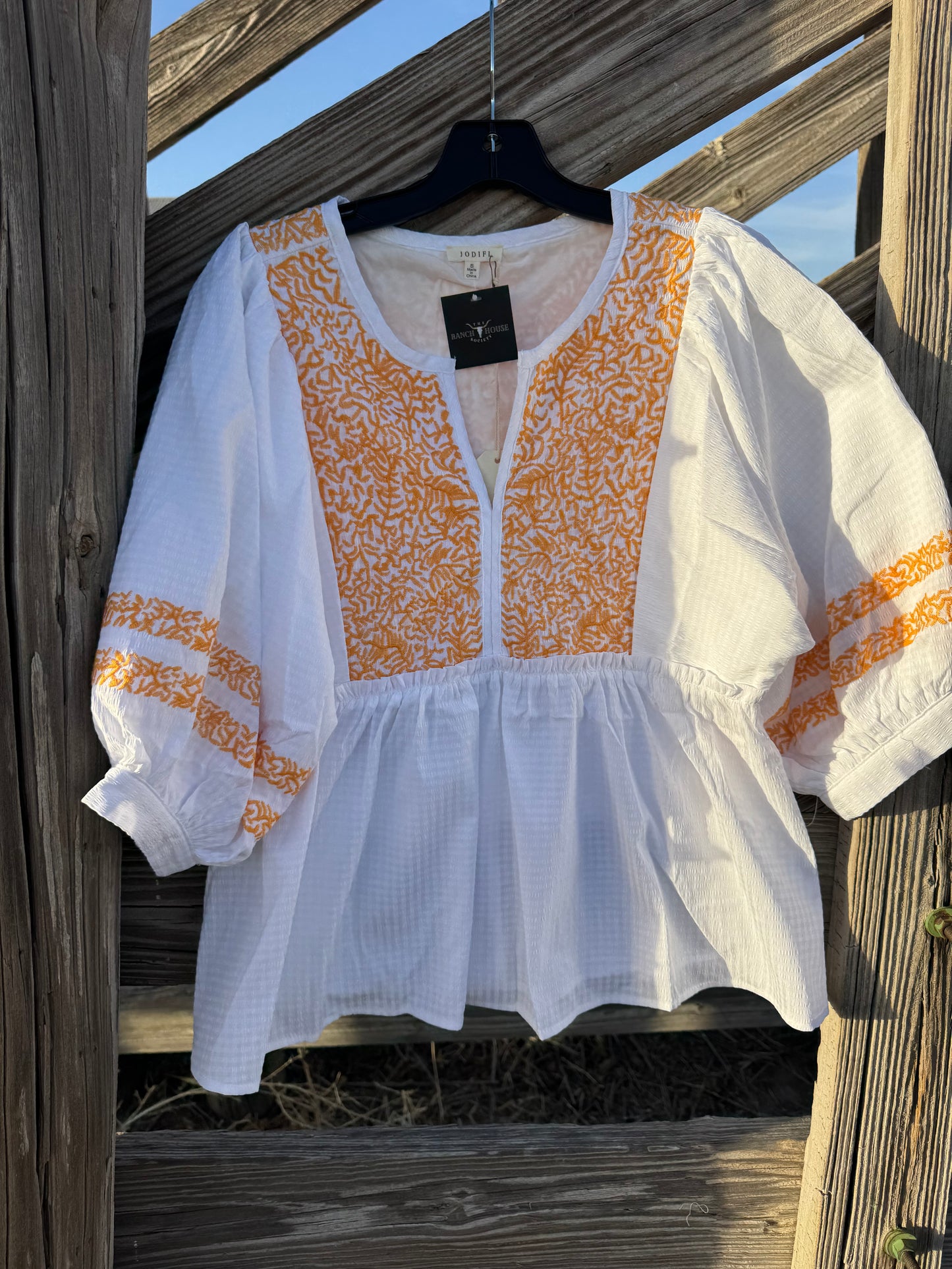 White Embroidered Blouse
