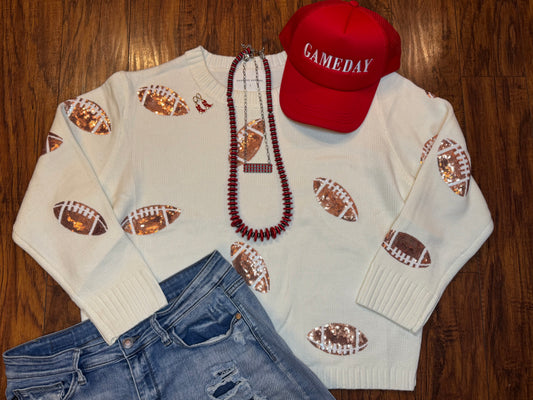 Sequined Football Sweater