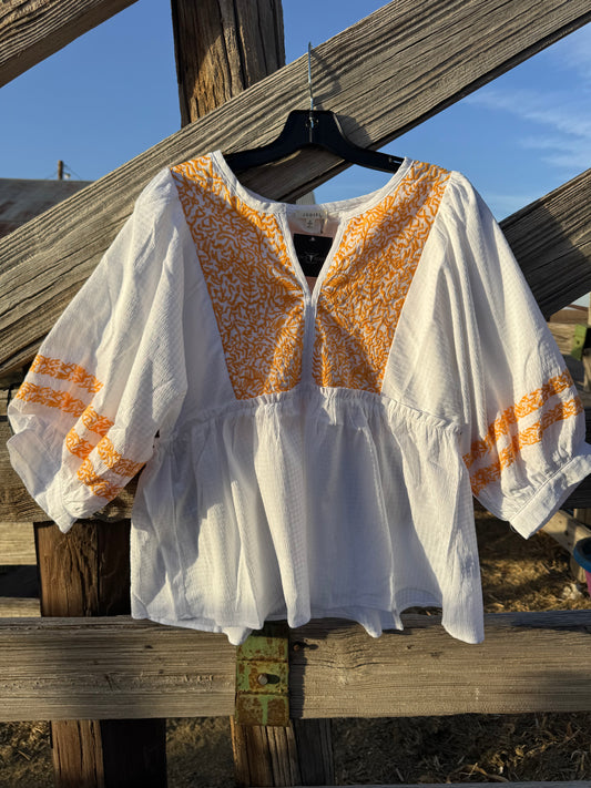 White Embroidered Blouse