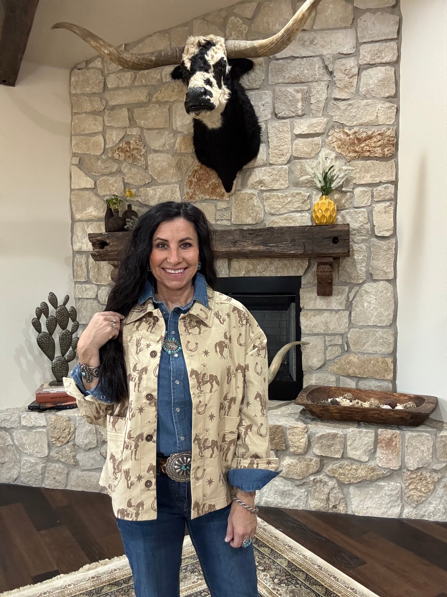 Cowboy Denim Jacket- Tan