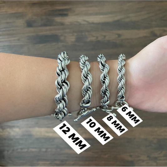 Sterling Rope Chain Bracelet