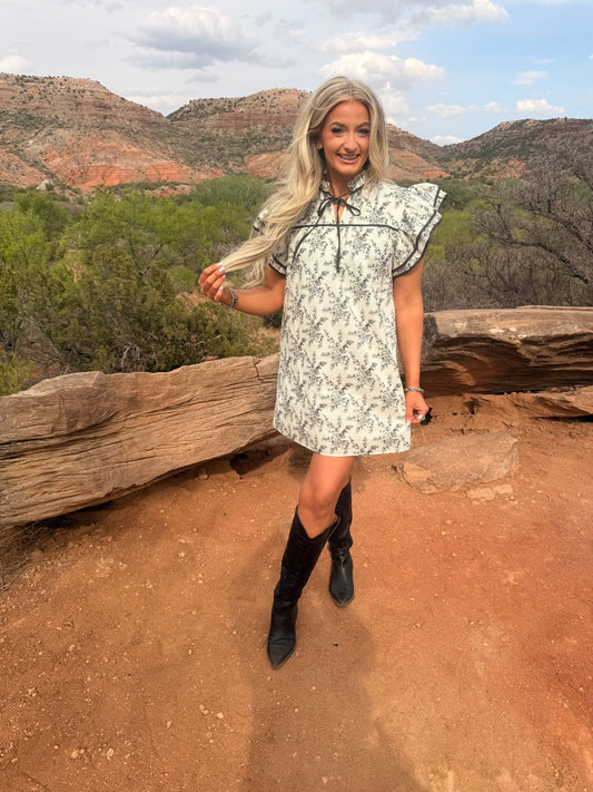 Charcoal Floral Dress