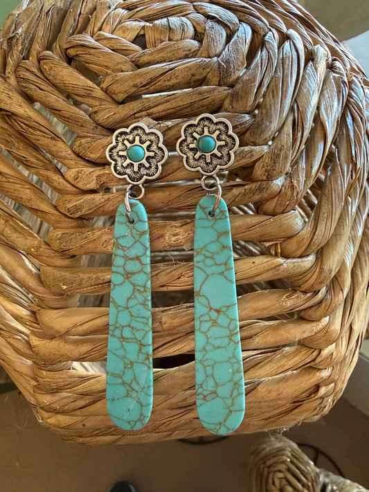 Marble Flower Earrings