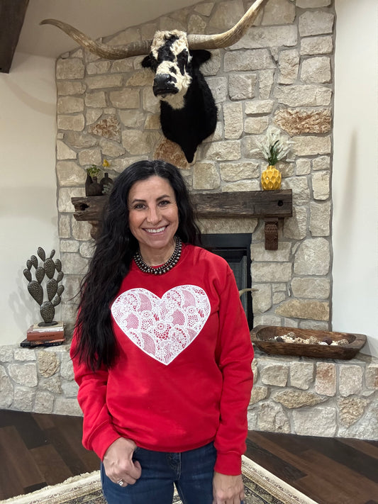 Lace Heart Sweatshirt
