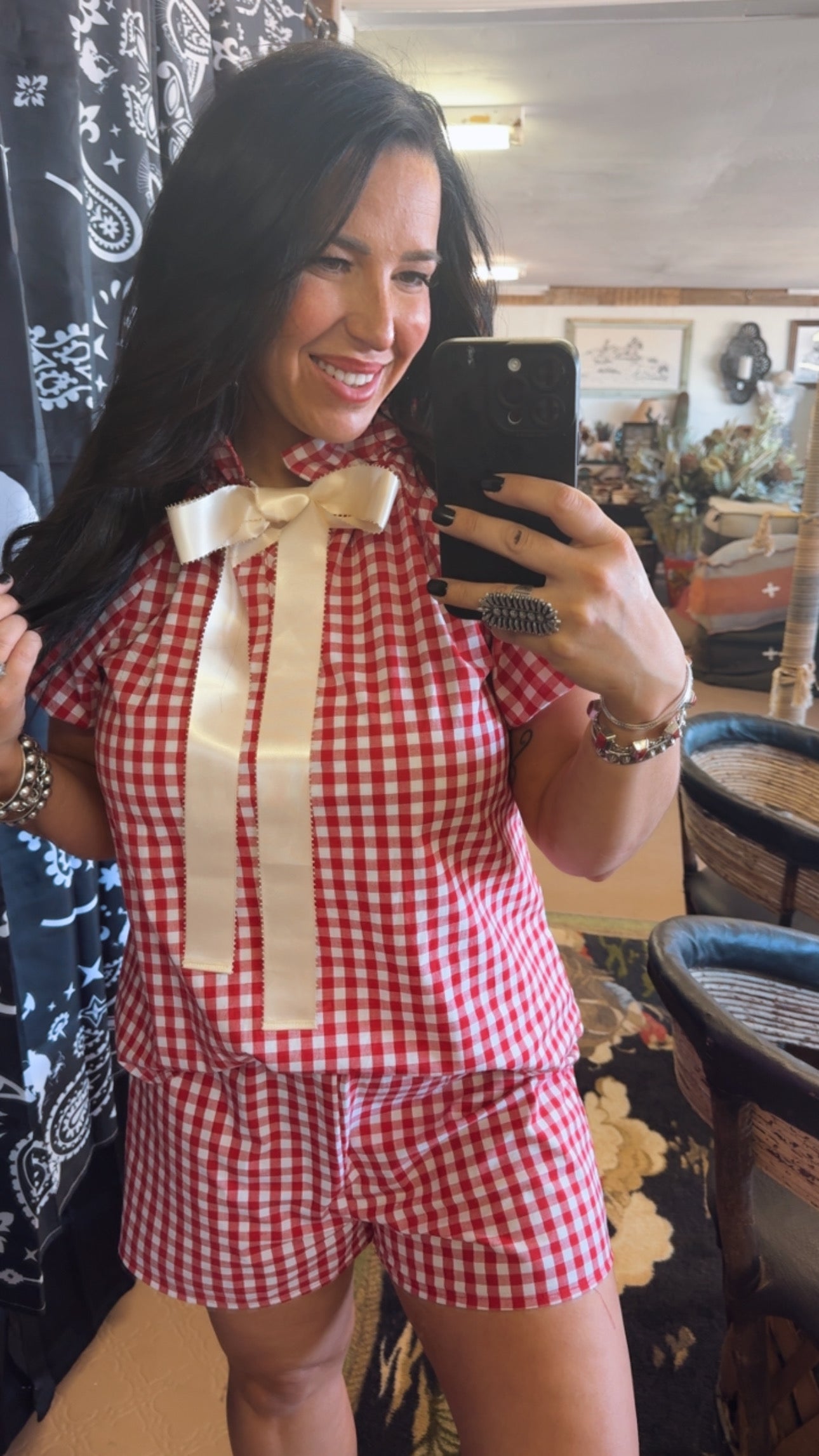 Black & White Gingham Blouse