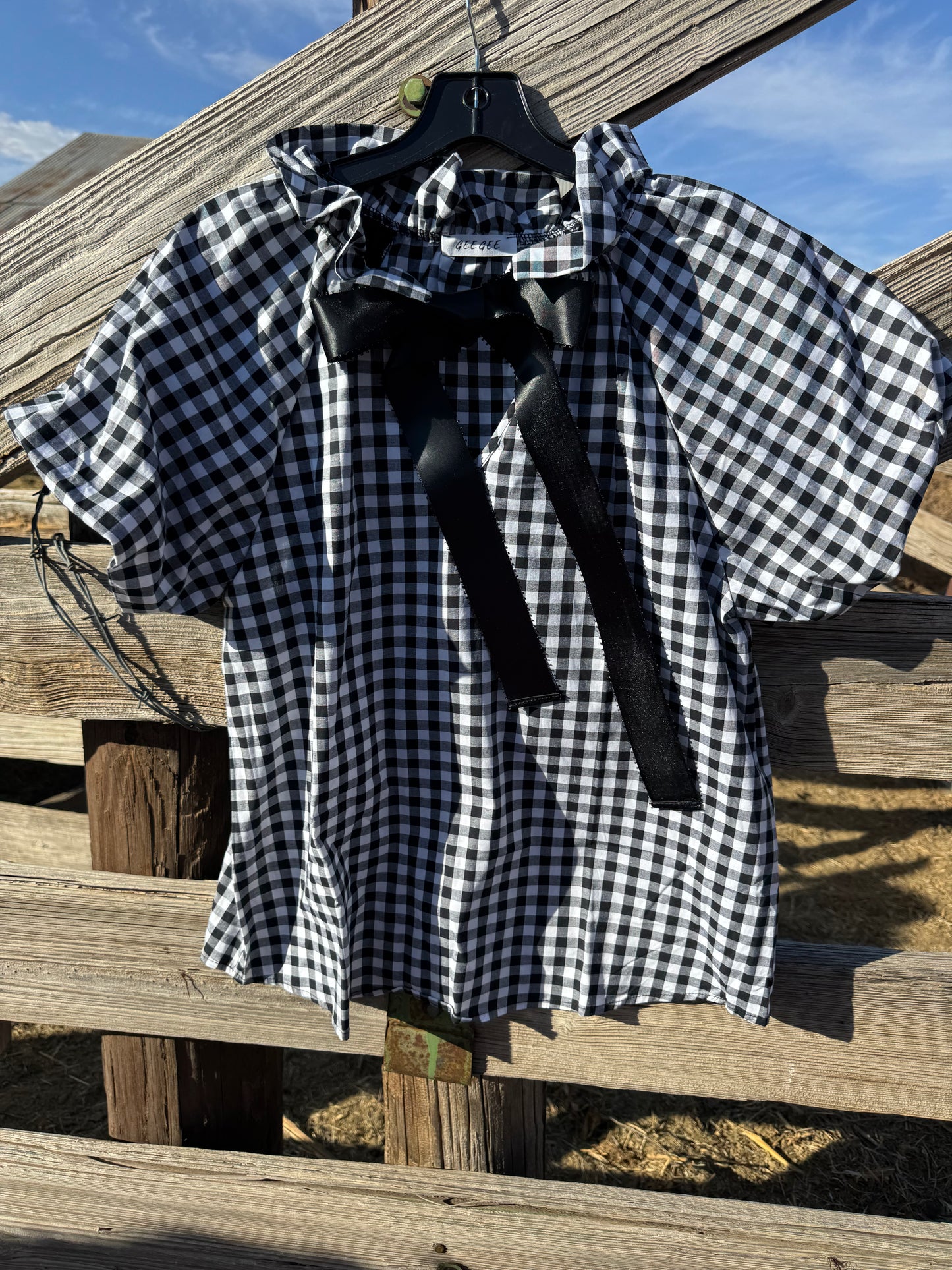 Black & White Gingham Blouse
