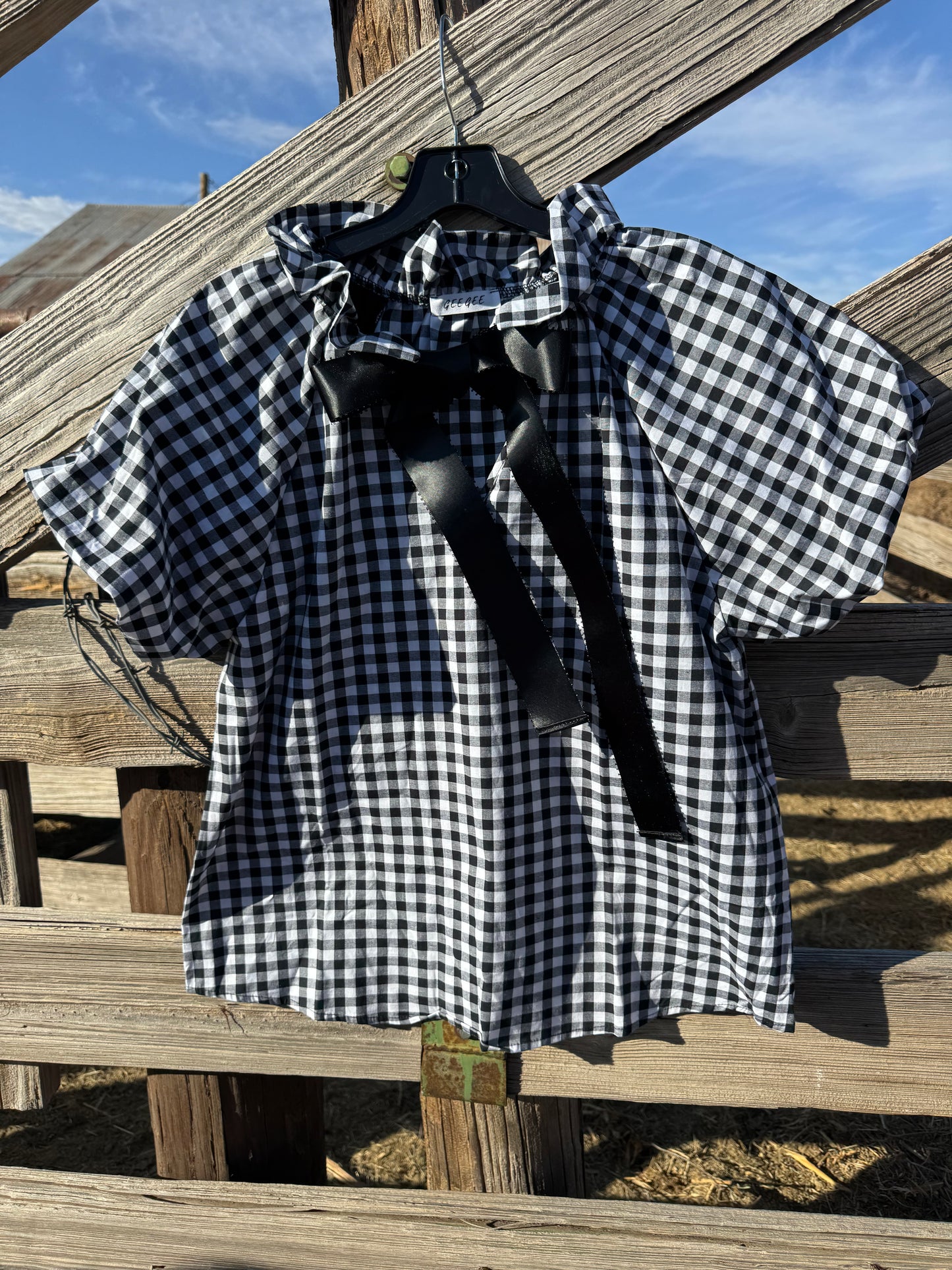 Black & White Gingham Blouse
