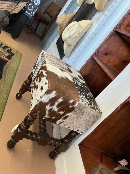 Rectangular Cowhide Stool