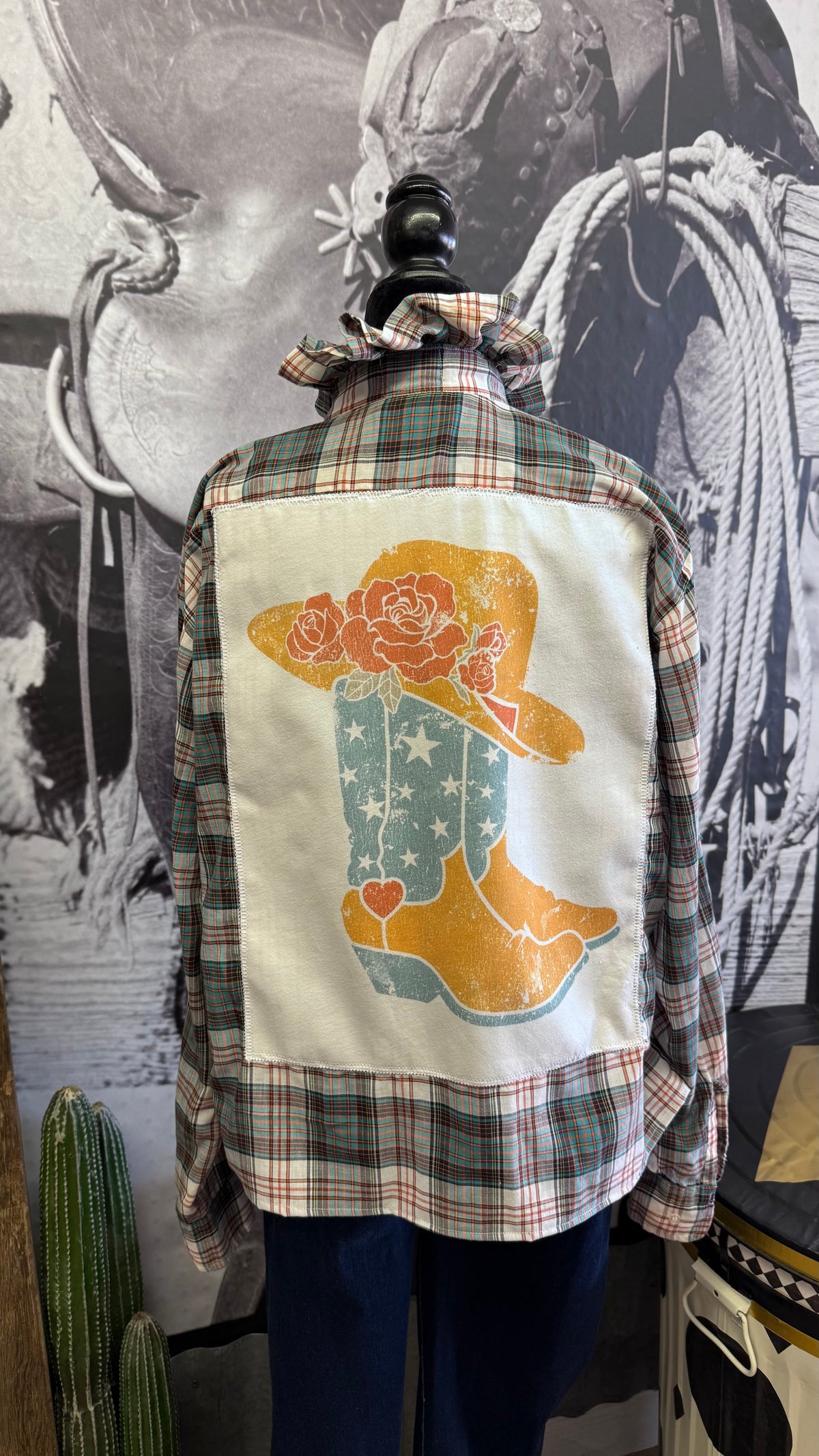 Cowboy Fall Ruffle Blouse