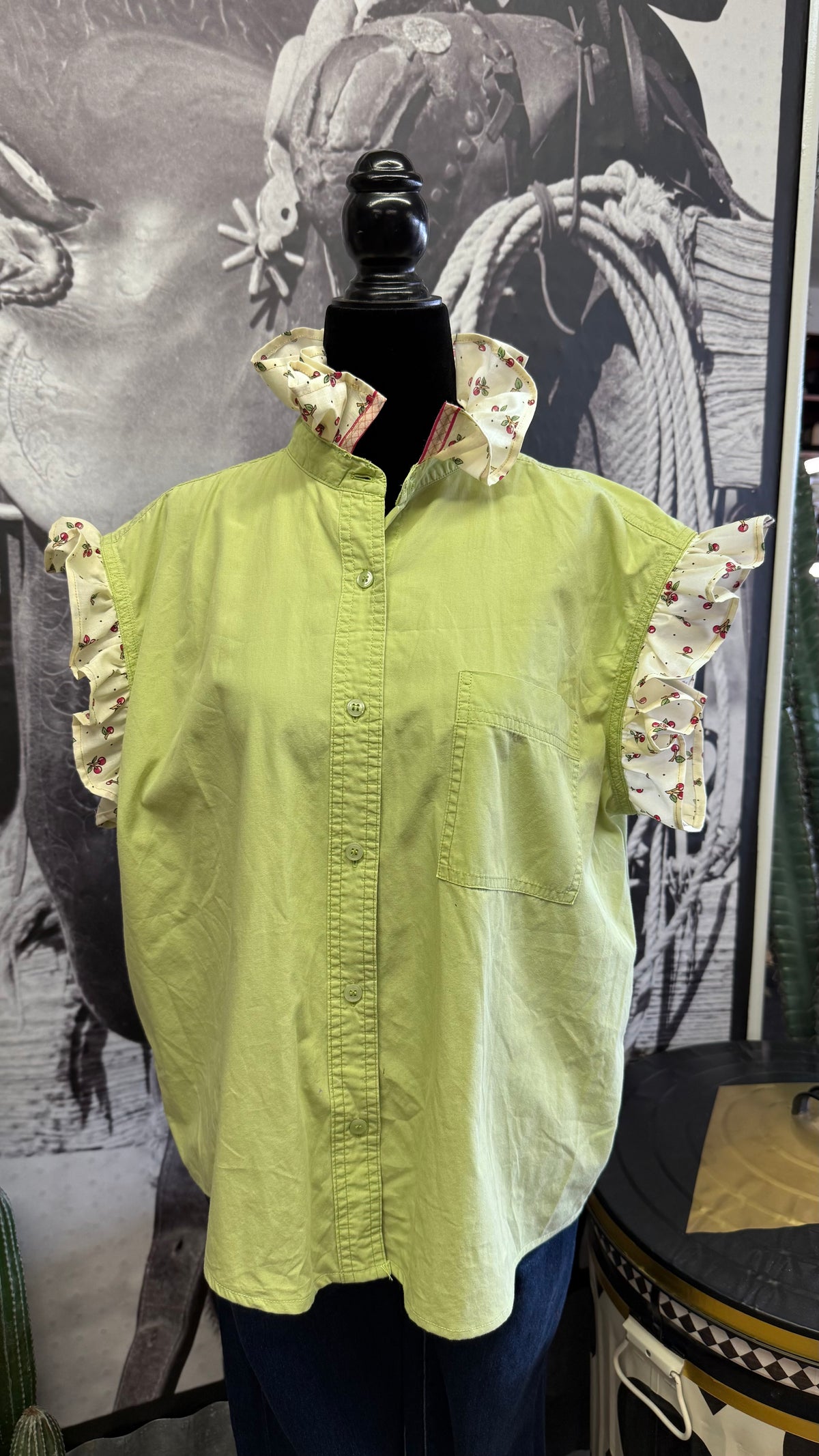 Light Green Ruffle Blouse