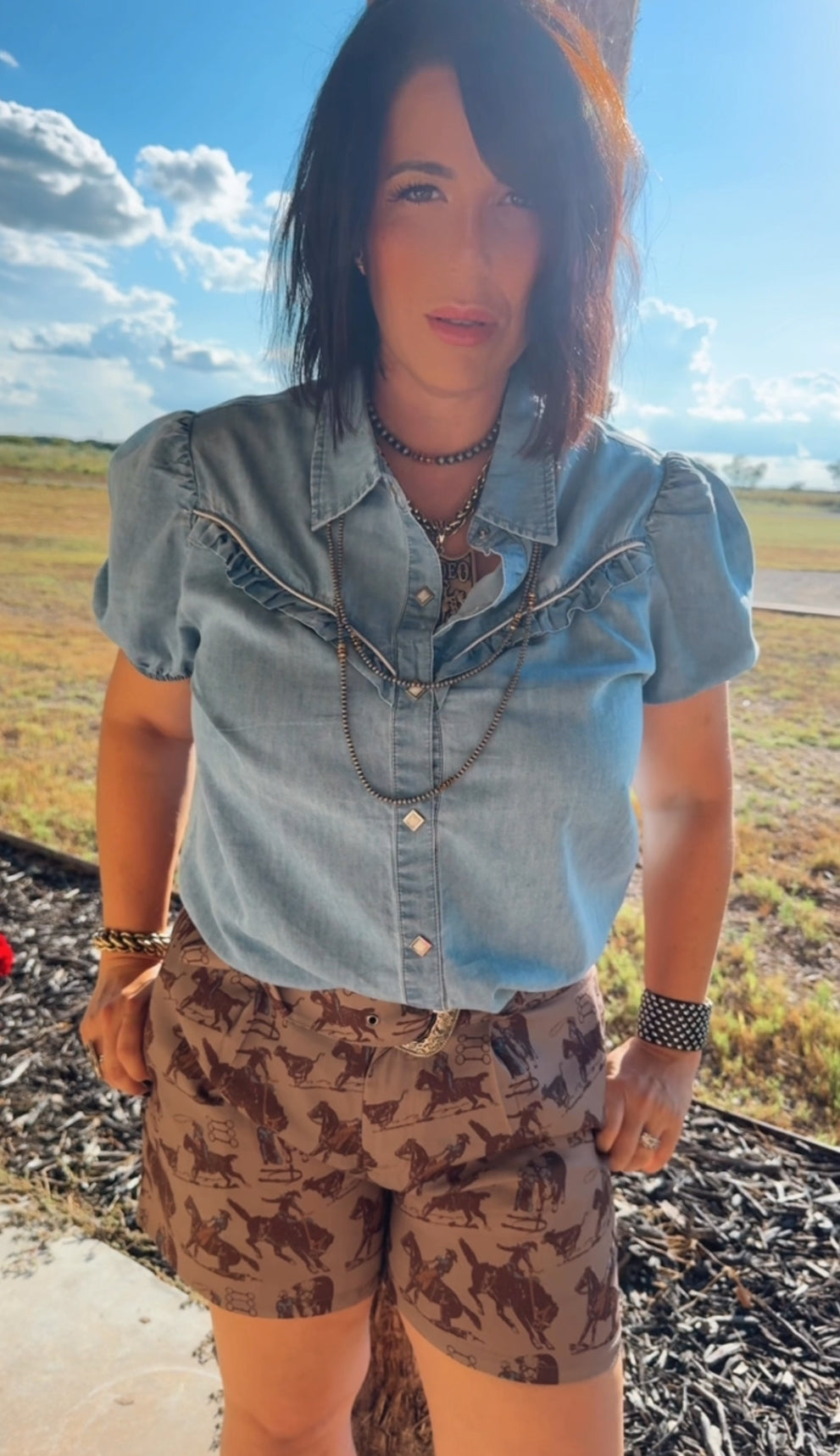 Howdy Ma’am Denim Button up