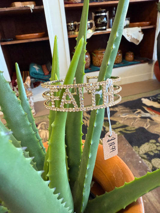 Faith Crystal Bracelet - Gold