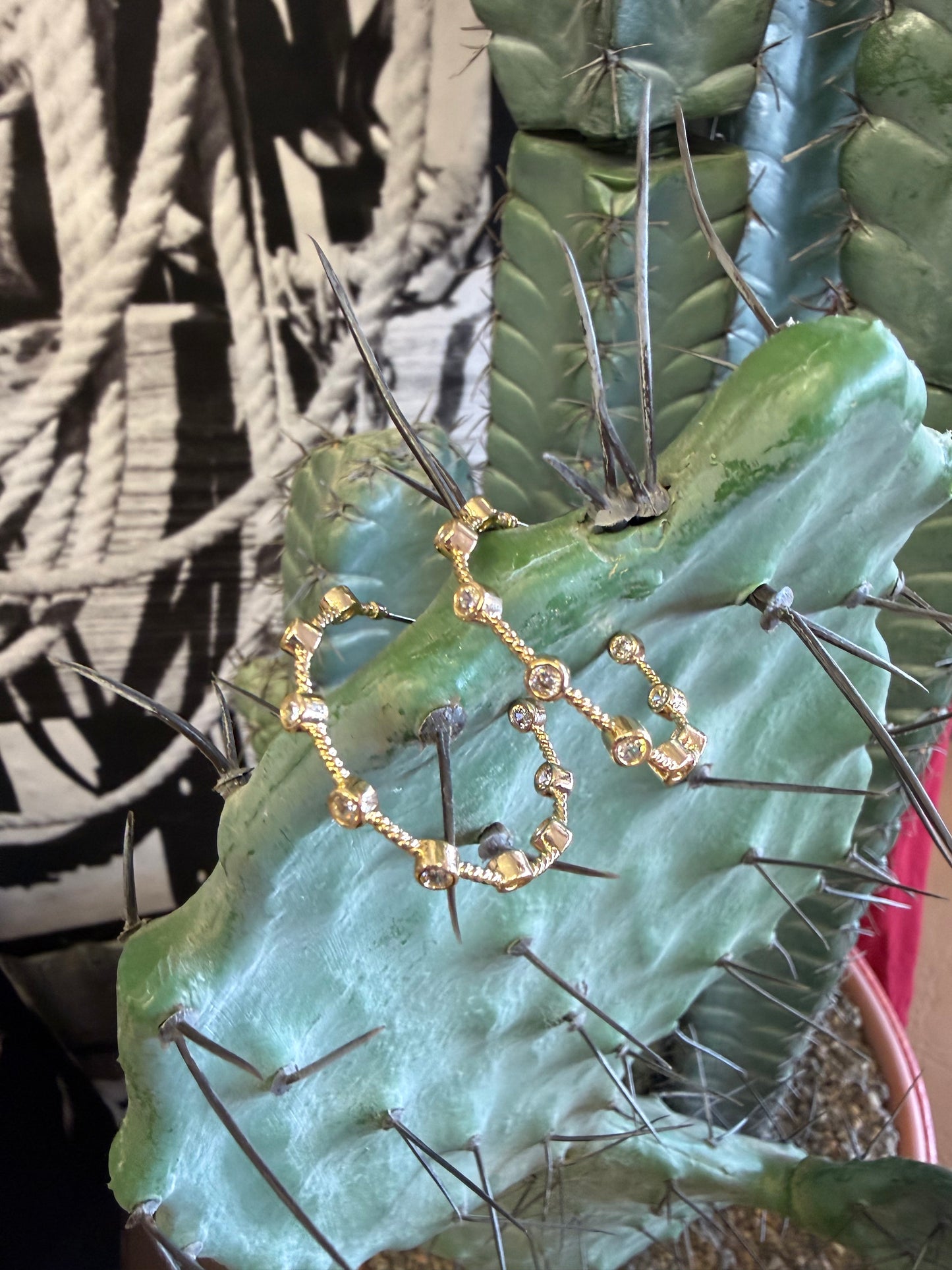 Crystal Hoops Gold or Mixed Metal