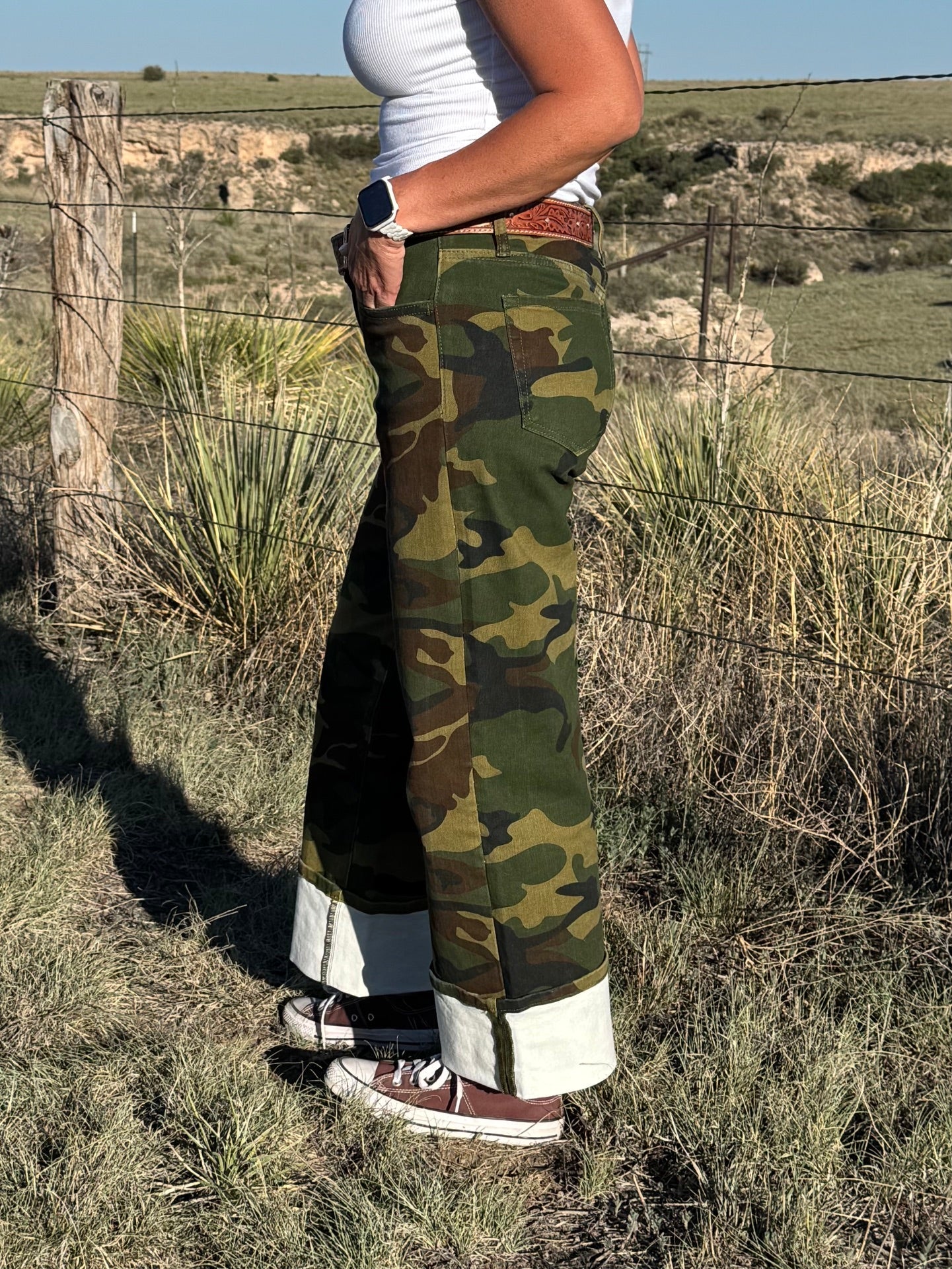 Cuffed Camo Jeans