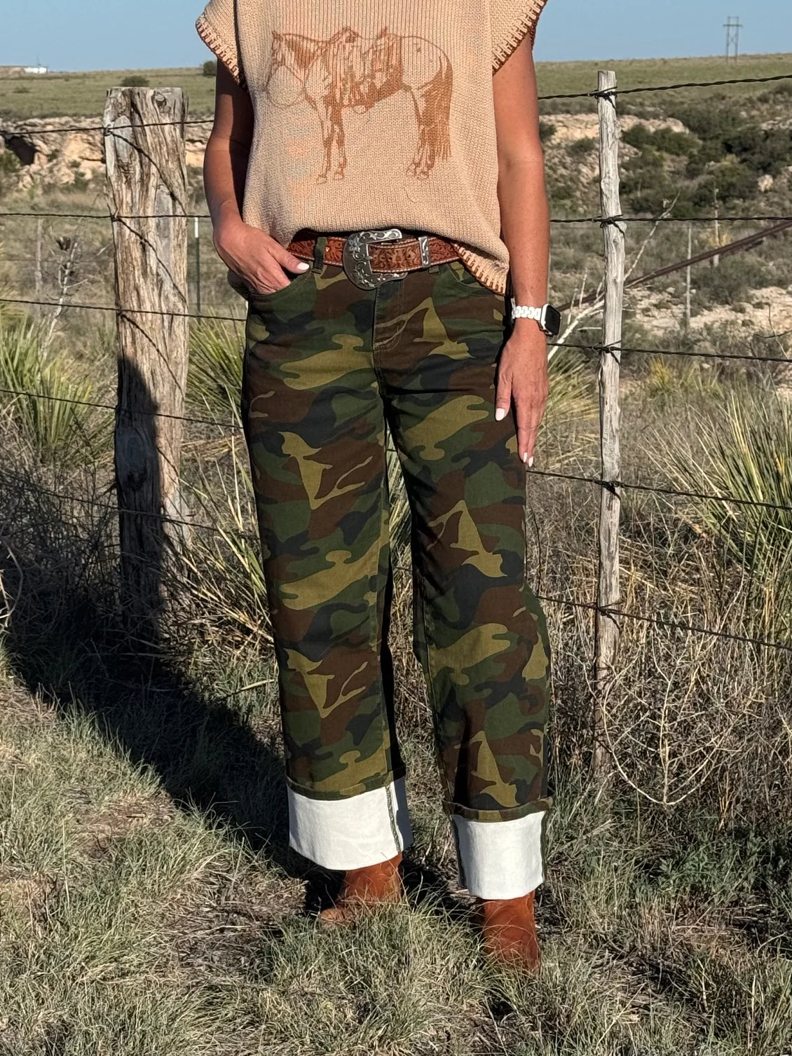 Cuffed Camo Jeans