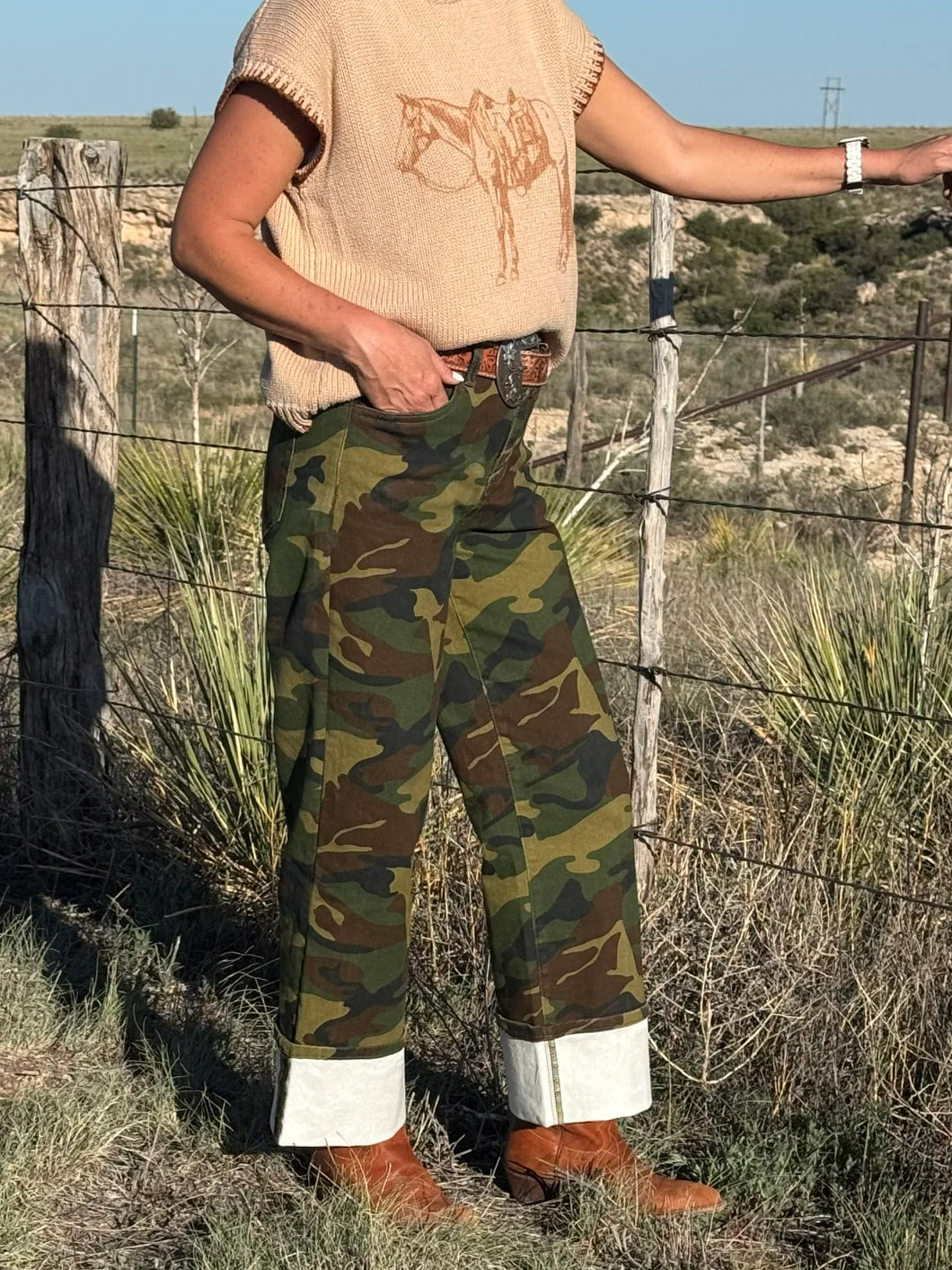 Cuffed Camo Jeans