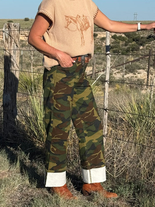Cuffed Camo Jeans