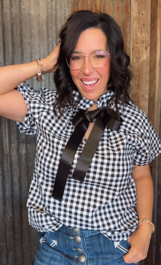 Black & White Gingham Blouse