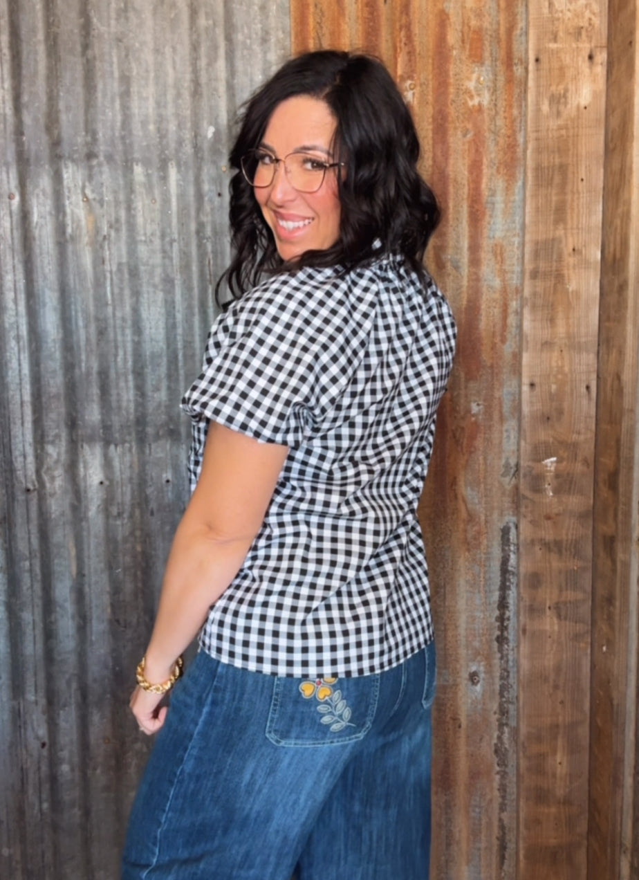 Black & White Gingham Blouse