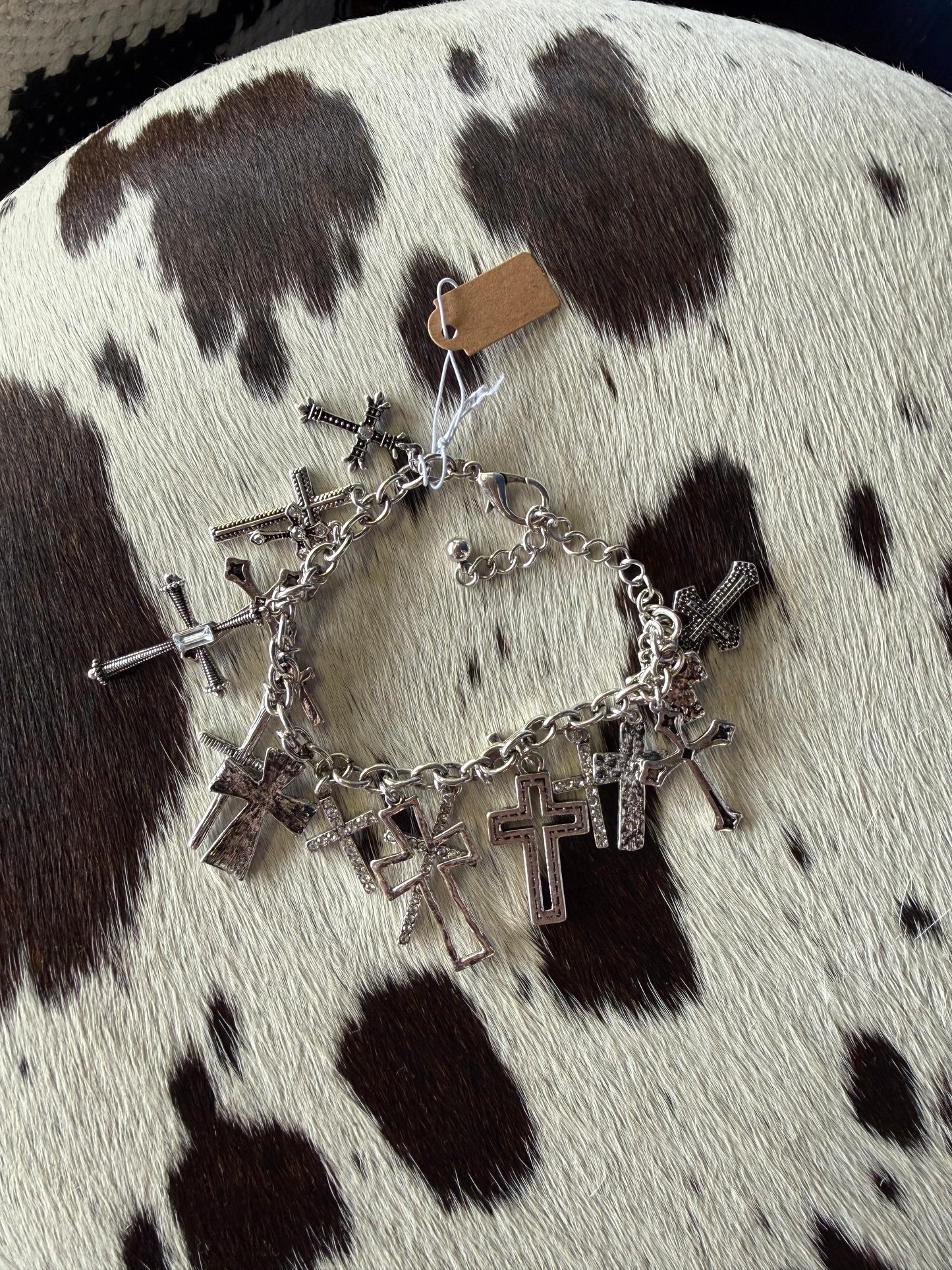 Cross Charm Bracelet - Gold & Silver